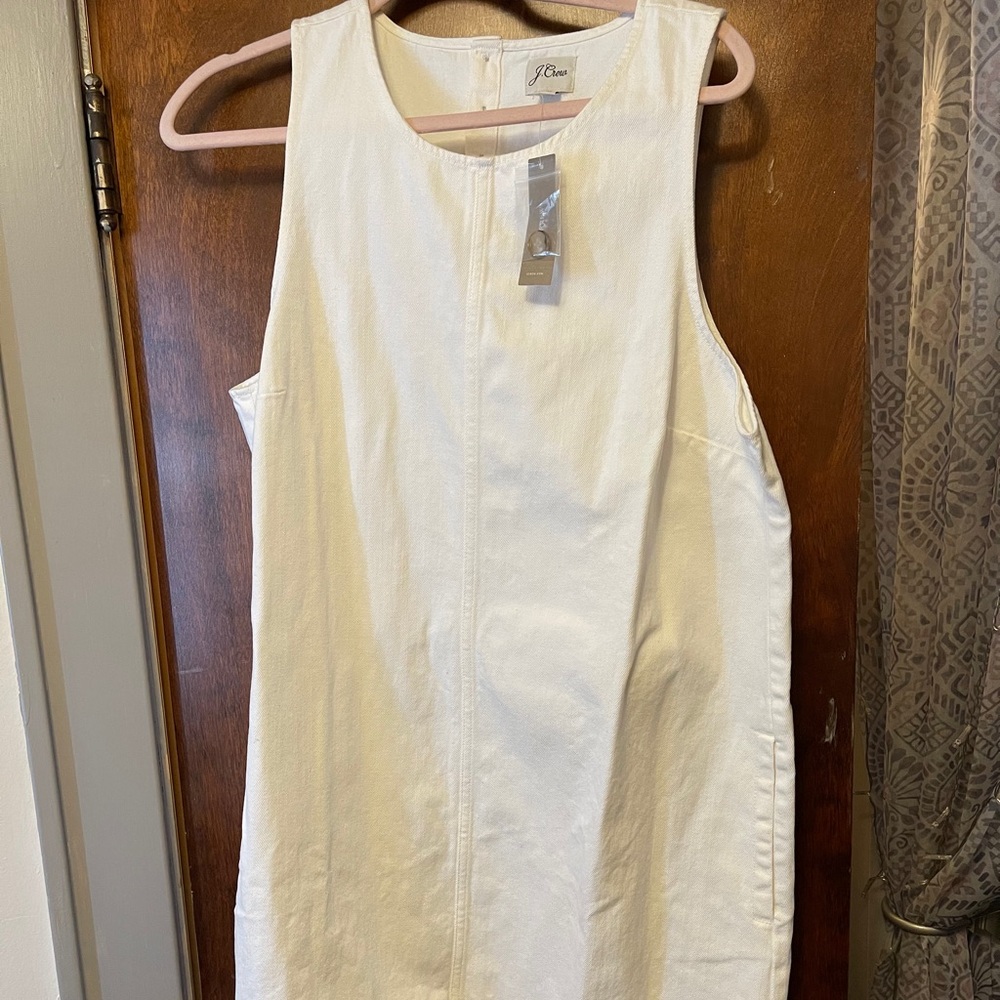 J.Crew white denim sheath dress new with tags